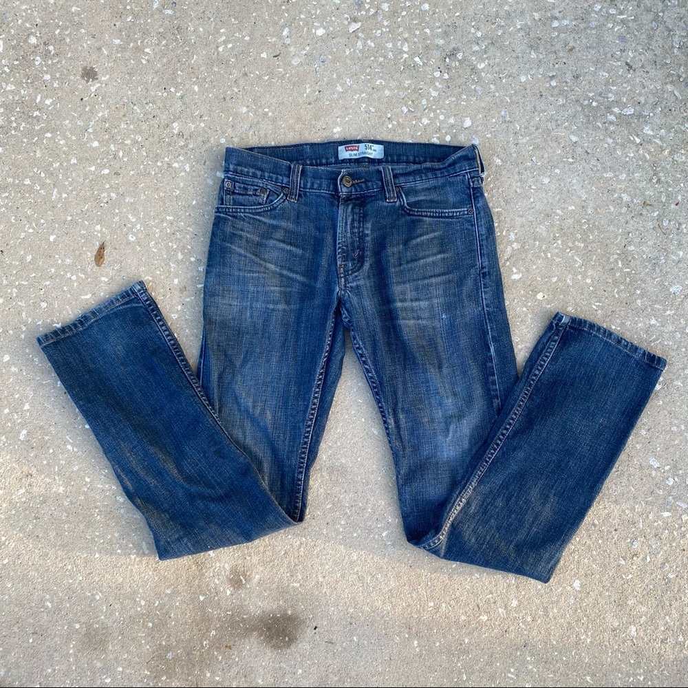 Levi’s Mens 514 Slim Straight Light Wash Blue Denim Jeans Size 30 x 32 EUC